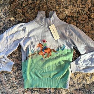 Janie and Jack horse cow girl sweater 6y